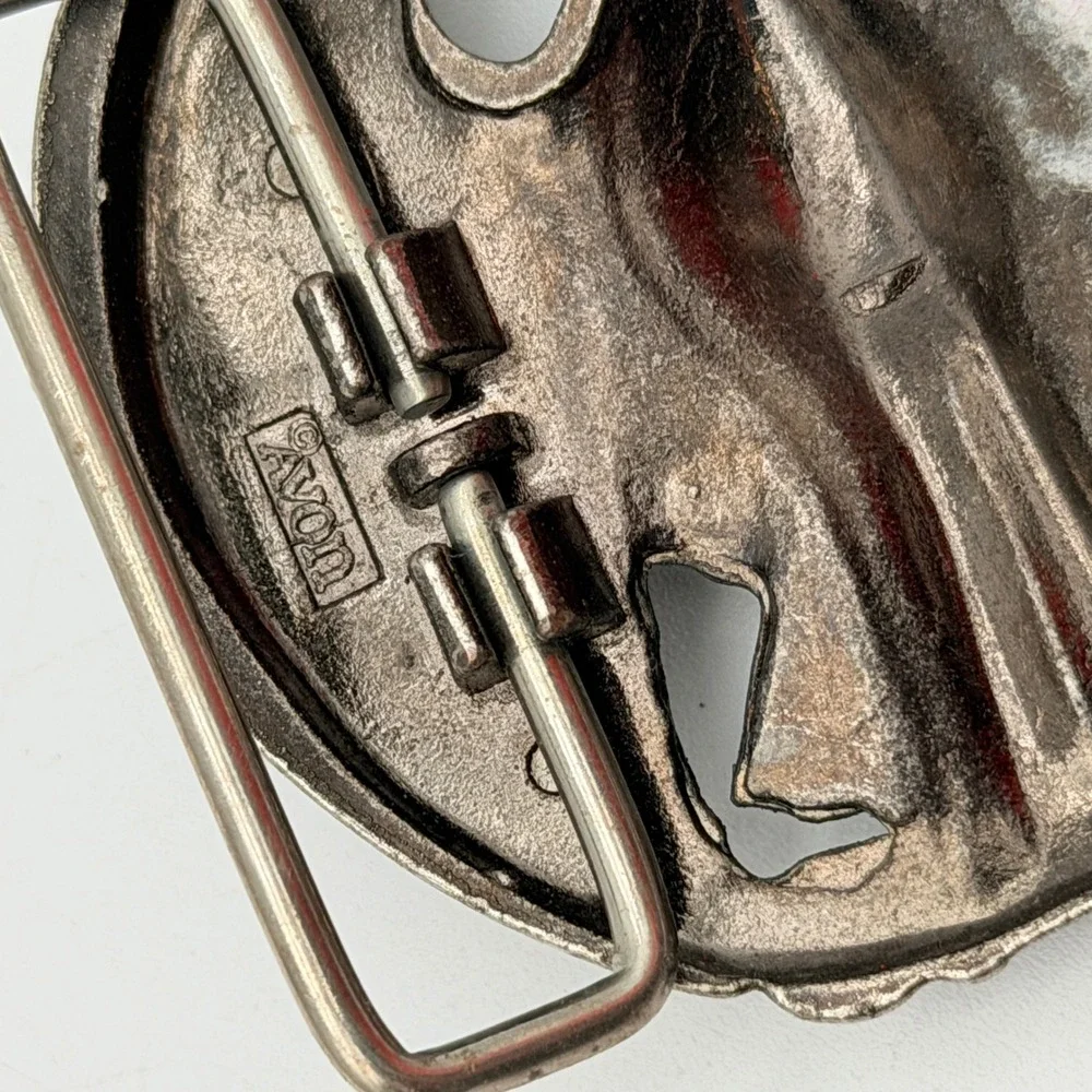 Vintage Avon Silver Tone Eagle Belt Buckle Patriotic Americana Western Biker